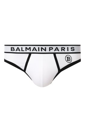 Мужские хлопковые брифы BALMAIN белого цвета по цене 4750 руб., арт. BRL615020 | Фото 1 Мужские хлопковые брифы BALMAIN белого цвета, арт. BRL615020 | Фото 1