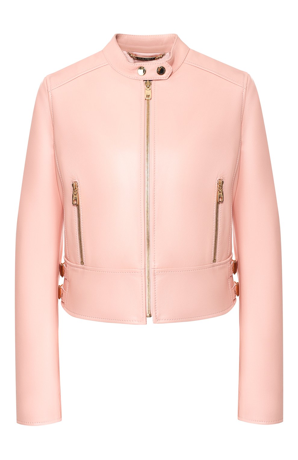 Женская кожаная куртка DOLCE & GABBANA светло-розового цвета, арт. F9F13L/FUL89 | Фото 1 (Кросс-КТ: Куртка; Рукава: Длинные; Стили: Гламурный; Материал внешний: Натуральная кожа; Женское Кросс-КТ: Замша и кожа; Длина (верхняя одежда): Короткие; Материал подклада: Шелк; Статус проверки: Проверена категория)