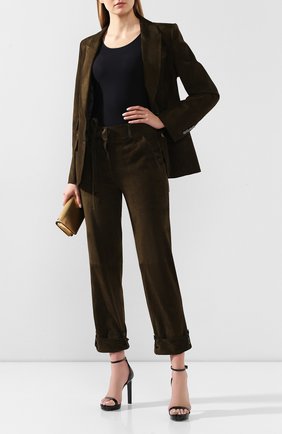 Женские замшевые брюки TOM FORD хаки цвета по цене 297500 руб., арт. PAL689-LEX226 | Фото 2 Женские замшевые брюки TOM FORD хаки цвета, арт. PAL689-LEX226 | Фото 2