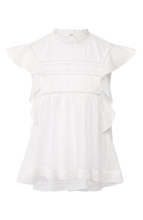 Женская хлопковый топ ISABEL MARANT ETOILE белого цвета по цене 25950 руб., арт. HT1103-20P063E/VIVIA | Фото 1 Женская хлопковый топ ISABEL MARANT ETOILE белого цвета, арт. HT1103-20P063E/VIVIA | Фото 1