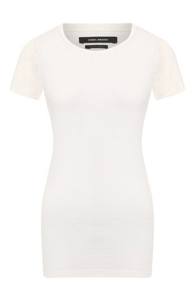 Женская льняная футболка ISABEL MARANT белого цвета по цене 12300 руб., арт. TS0351-00M001I/VIKA | Фото 1 Женская льняная футболка ISABEL MARANT белого цвета, арт. TS0351-00M001I/VIKA | Фото 1