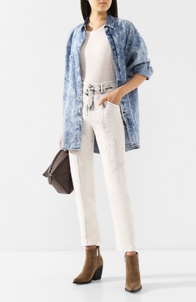 Женская льняная футболка ISABEL MARANT белого цвета по цене 12300 руб., арт. TS0351-00M001I/VIKA | Фото 2 Женская льняная футболка ISABEL MARANT белого цвета, арт. TS0351-00M001I/VIKA | Фото 2