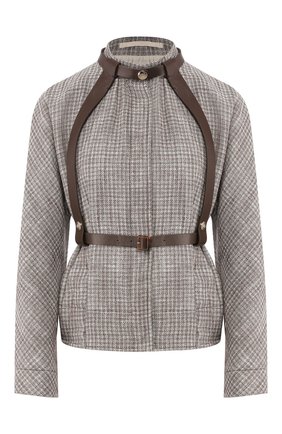 Женский жакет из смеси шелка и льна GIORGIO ARMANI бежевого цвета по цене 310500 руб., арт. 0SH0C03E/T0105 | Фото 1 Женский жакет из смеси шелка и льна GIORGIO ARMANI бежевого цвета, арт. 0SH0C03E/T0105 | Фото 1