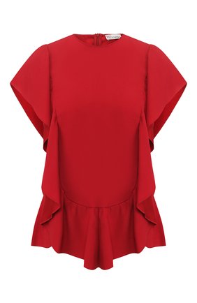 Женский топ с оборками REDVALENTINO красного цвета по цене 29400 руб., арт. TR3AAB05/0F1 | Фото 1 Женский топ с оборками REDVALENTINO красного цвета, арт. TR3AAB05/0F1 | Фото 1