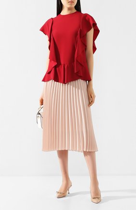 Женский топ с оборками REDVALENTINO красного цвета по цене 29400 руб., арт. TR3AAB05/0F1 | Фото 2 Женский топ с оборками REDVALENTINO красного цвета, арт. TR3AAB05/0F1 | Фото 2