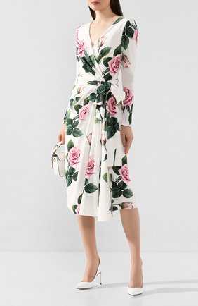 Женское платье DOLCE & GABBANA белого цвета по цене 163000 руб., арт. F6G9FT/FSRMB | Фото 2 Женское платье DOLCE & GABBANA белого цвета, арт. F6G9FT/FSRMB | Фото 2