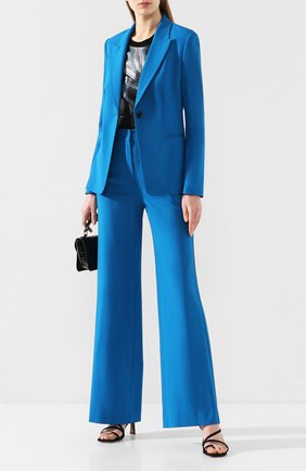 Женские шерстяные брюки DIANE VON FURSTENBERG бирюзового цвета по цене 32800 руб., арт. 14002DVF | Фото 2 Женские шерстяные брюки DIANE VON FURSTENBERG бирюзового цвета, арт. 14002DVF | Фото 2