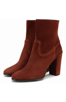 Женские замшевые ботильоны TOD’S коричневого цвета по цене 48350 руб., арт. XXW75B0BV60BYE | Фото 1 Женские замшевые ботильоны TOD’S коричневого цвета, арт. XXW75B0BV60BYE | Фото 1