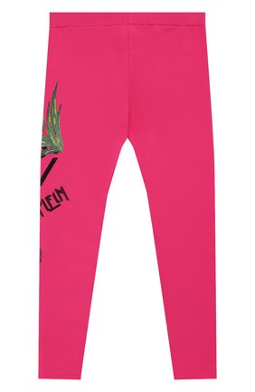 Детского хлопковые леггинсы PHILIPP PLEIN фуксия цвета по цене 15855 руб., арт. S20C GJT0262 PJO002N | Фото 2 Детского хлопковые леггинсы PHILIPP PLEIN фуксия цвета, арт. S20C GJT0262 PJO002N | Фото 2