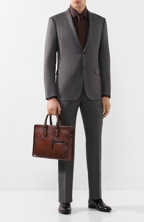 Мужской кожаный портфель BERLUTI коричневого цвета по цене 245000 руб., арт. M200497 | Фото 2 Мужской кожаный портфель BERLUTI коричневого цвета, арт. M200497 | Фото 2