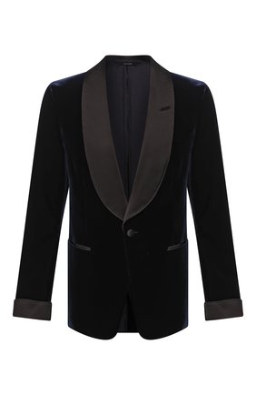 Мужской пиджак из вискозы TOM FORD темно-синего цвета по цене 284500 руб., арт. 6VER48/11S840 | Фото 1 Мужской пиджак из вискозы TOM FORD темно-синего цвета, арт. 6VER48/11S840 | Фото 1