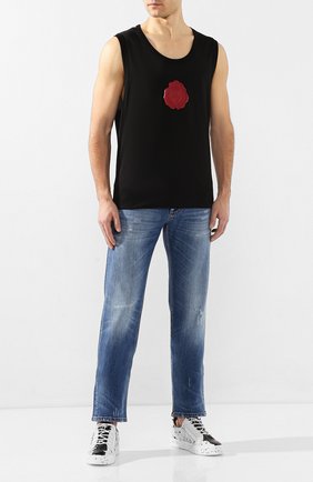Мужская хлопковая майка DOLCE & GABBANA черного цвета по цене 24400 руб., арт. G8KB1Z/G7VAQ | Фото 2 Мужская хлопковая майка DOLCE & GABBANA черного цвета, арт. G8KB1Z/G7VAQ | Фото 2