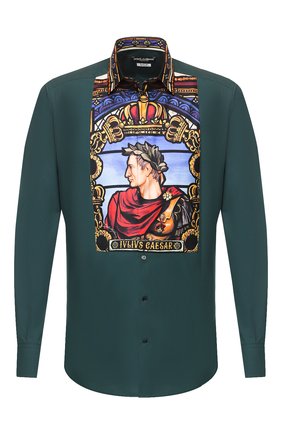 Мужская хлопковая рубашка DOLCE & GABBANA зеленого цвета по цене 57050 руб., арт. G5GT6T/GEL89 | Фото 1 Мужская хлопковая рубашка DOLCE & GABBANA зеленого цвета, арт. G5GT6T/GEL89 | Фото 1