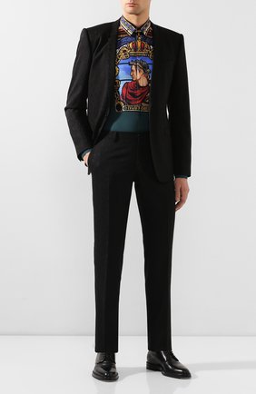 Мужская хлопковая рубашка DOLCE & GABBANA зеленого цвета по цене 57050 руб., арт. G5GT6T/GEL89 | Фото 2 Мужская хлопковая рубашка DOLCE & GABBANA зеленого цвета, арт. G5GT6T/GEL89 | Фото 2