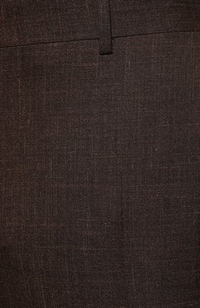 Мужские брюки из шерсти и шелка CANALI коричневого цвета, арт. 71012/AE00386 | Фото 5 (Материал внешний: Шерсть; Длина (брюки, джинсы): Стандартные; Региональные ограничения белый список (Axapta Mercury): RU; Стили: Классический; Случай: Формальный; Материал подклада: Вискоза)