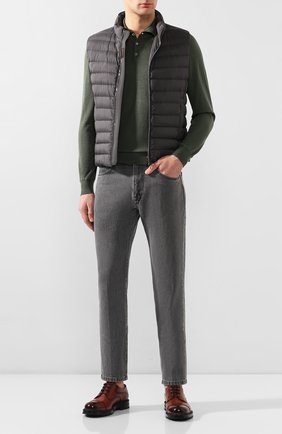 Мужское поло из смеси шерсти и шелка CORNELIANI зеленого цвета по цене 48300 руб., арт. 85M596-0125115/00 | Фото 2 Мужское поло из смеси шерсти и шелка CORNELIANI зеленого цвета, арт. 85M596-0125115/00 | Фото 2