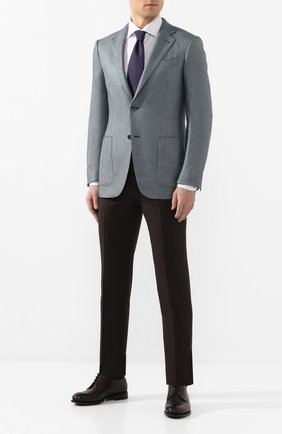 Мужские шерстяные брюки ERMENEGILDO ZEGNA коричневого цвета по цене 41350 руб., арт. 740F06/75TB12 | Фото 2 Мужские шерстяные брюки ERMENEGILDO ZEGNA коричневого цвета, арт. 740F06/75TB12 | Фото 2