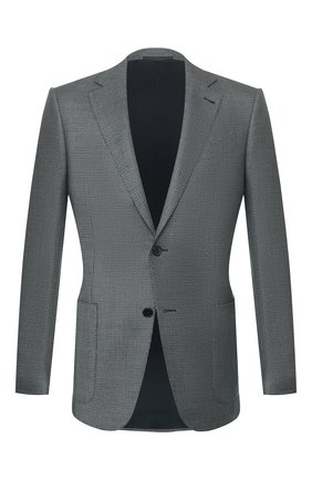 Мужской пиджак из смеси шелка и шерсти ERMENEGILDO ZEGNA бирюзового цвета по цене 189500 руб., арт. 749074/122520 | Фото 1 Мужской пиджак из смеси шелка и шерсти ERMENEGILDO ZEGNA бирюзового цвета, арт. 749074/122520 | Фото 1