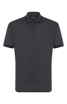 Мужское поло из смеси хлопка и шелка ERMENEGILDO ZEGNA темно-зеленого цвета по цене 36900 руб., арт. UU541/746 | Фото 1 Мужское поло из смеси хлопка и шелка ERMENEGILDO ZEGNA темно-зеленого цвета, арт. UU541/746 | Фото 1