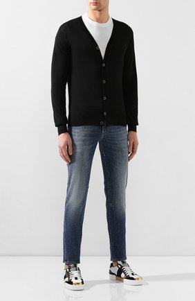 Мужской кашемировый кардиган DOLCE & GABBANA черного цвета по цене 99500 руб., арт. GX832T/JAWTY | Фото 2 Мужской кашемировый кардиган DOLCE & GABBANA черного цвета, арт. GX832T/JAWTY | Фото 2