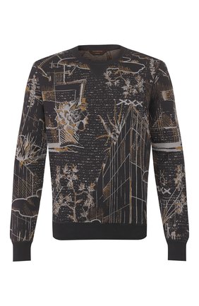 Мужской джемпер из смеси хлопка и шелка ZEGNA COUTURE темно-серого цвета по цене 72600 руб., арт. CUF91/110 | Фото 1 Мужской джемпер из смеси хлопка и шелка ZEGNA COUTURE темно-серого цвета, арт. CUF91/110 | Фото 1