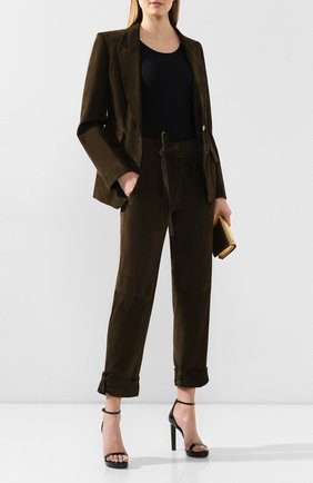 Женский замшевый жакет TOM FORD хаки цвета по цене 399500 руб., арт. GIL437-LEX226 | Фото 2 Женский замшевый жакет TOM FORD хаки цвета, арт. GIL437-LEX226 | Фото 2