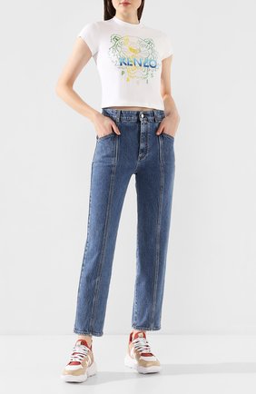 Женская хлопковая футболка KENZO белого цвета по цене 8350 руб., арт. FA52TS6164YH | Фото 2 Женская хлопковая футболка KENZO белого цвета, арт. FA52TS6164YH | Фото 2
