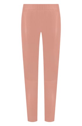 Женские кожаные леггинсы MAX&MOI розового цвета, арт. PERLEGGING | Фото 1 (Женское Кросс-КТ: Кожаные брюки, Леггинсы-одежда; Длина (брюки, джинсы): Стандартные; Статус проверки: Проверена категория; Материал внешний: Натуральная кожа)