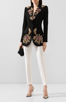 Женский жакет из смеси шерсти и шелка DOLCE & GABBANA черного цвета по цене 523500 руб., арт. F297QZ/FUBAJ | Фото 2 Женский жакет из смеси шерсти и шелка DOLCE & GABBANA черного цвета, арт. F297QZ/FUBAJ | Фото 2