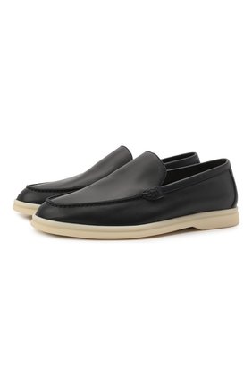 Женские кожаные лоферы summer walk LORO PIANA темно-синего цвета по цене 65650 руб., арт. FAI0323 | Фото 1 Женские кожаные лоферы summer walk LORO PIANA темно-синего цвета, арт. FAI0323 | Фото 1