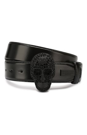 Мужской кожаный ремень PHILIPP PLEIN черного цвета по цене 61155 руб., арт. S20A MVA0537 PLE096N | Фото 1 Мужской кожаный ремень PHILIPP PLEIN черного цвета, арт. S20A MVA0537 PLE096N | Фото 1