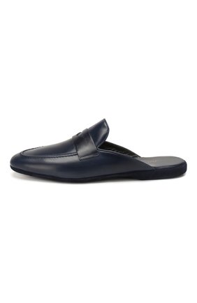 Мужского кожаные домашние туфли FARFALLA темно-синего цвета, арт. G13 | Фото 3 (Материал внешний: Кожа; Материал внутренний: Натуральная кожа; Мужское Кросс-КТ: тапочки-обувь)