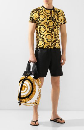Мужская текстильная пляжная сумка VERSACE золотого цвета, арт. ZBAG00001/ZC0SP107 | Фото 2 (Ремень/цепочка: На ремешке; Материал: Текстиль; Размер: large)