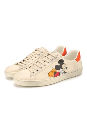 Кожаные кеды Disney x Gucci | Фото №1 Кожаные кеды Disney x Gucci | Фото №1