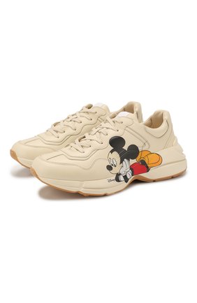 Мужские кожаные кроссовки disney x gucci GUCCI белого цвета по цене 76300 руб., арт. 601370/DRW00 | Фото 1 Мужские кожаные кроссовки disney x gucci GUCCI белого цвета, арт. 601370/DRW00 | Фото 1