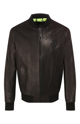 Мужской кожаный бомбер PHILIPP PLEIN черного цвета по цене 249150 руб., арт. S20C MLB1084 PLE010N | Фото 1 Мужской кожаный бомбер PHILIPP PLEIN черного цвета, арт. S20C MLB1084 PLE010N | Фото 1