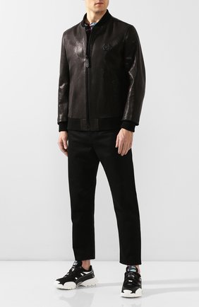 Мужской кожаный бомбер PHILIPP PLEIN черного цвета по цене 249150 руб., арт. S20C MLB1084 PLE010N | Фото 2 Мужской кожаный бомбер PHILIPP PLEIN черного цвета, арт. S20C MLB1084 PLE010N | Фото 2