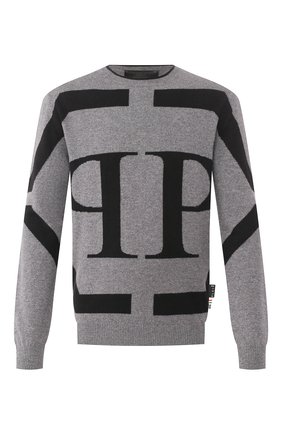 Мужской свитер PHILIPP PLEIN серого цвета по цене 63420 руб., арт. S20C MKO0754 PKN002N | Фото 1 Мужской свитер PHILIPP PLEIN серого цвета, арт. S20C MKO0754 PKN002N | Фото 1