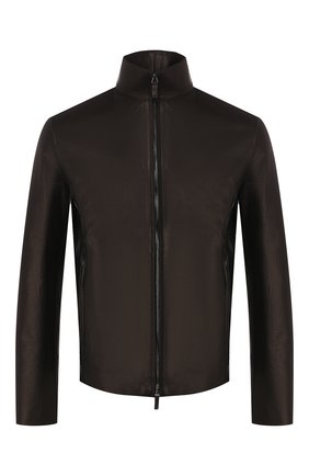 Мужская кожаная куртка GIORGIO ARMANI черного цвета по цене 447500 руб., арт. 5SR12P/5SP18 | Фото 1 Мужская кожаная куртка GIORGIO ARMANI черного цвета, арт. 5SR12P/5SP18 | Фото 1 (Рукава: Длинные; Материал подклада: Вискоза; Мужское Кросс-КТ: Кожа и замша, Верхняя одежда; Длина (верхняя одежда): Короткие; Кросс-КТ: Куртка; Материал внешний: Натуральная кожа; Региональные ограничения белый список (Axapta Mercury): RU)
