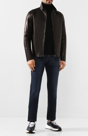 Мужская кожаная куртка GIORGIO ARMANI черного цвета, арт. 5SR12P/5SP18 | Фото 2 (Рукава: Длинные; Материал подклада: Вискоза; Мужское Кросс-КТ: Кожа и замша, Верхняя одежда; Длина (верхняя одежда): Короткие; Кросс-КТ: Куртка; Материал внешний: Натуральная кожа; Региональные ограничения белый список (Axapta Mercury): RU)