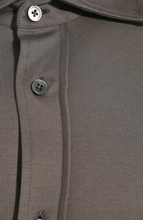 Мужская хлопковая рубашка TOM FORD хаки цвета, арт. BU263/TFJ977 | Фото 5 (Манжеты: На пуговицах; Рукава: Длинные; Воротник: Акула; Случай: Повседневный; Длина (для топов): Стандартные; Региональные ограничения белый список (Axapta Mercury): RU; Материал внешний: Хлопок; Принт: Однотонные; Мужское Кросс-КТ: Рубашка-одежда)