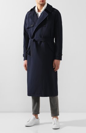 Мужской тренч GIORGIO ARMANI темно-синего цвета по цене 221500 руб., арт. 0SG0T00T/T01MF | Фото 2 Мужской тренч GIORGIO ARMANI темно-синего цвета, арт. 0SG0T00T/T01MF | Фото 2