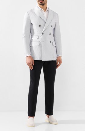 Мужской шелковые брюки GIORGIO ARMANI темно-синего цвета по цене 69950 руб., арт. 0SGPP0BE/T00Q7 | Фото 2 Мужской шелковые брюки GIORGIO ARMANI темно-синего цвета, арт. 0SGPP0BE/T00Q7 | Фото 2