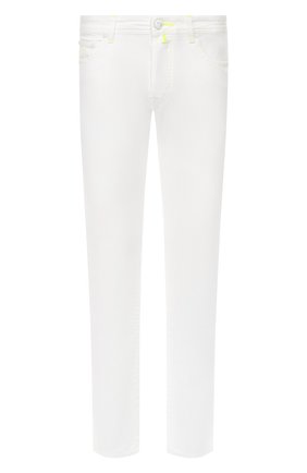 Мужские джинсы JACOB COHEN белого цвета, арт. J688 YELL0W C 01863-SW/53 | Фото 1 (Материал внешний: Хлопок, Деним; Длина (брюки, джинсы): Стандартные; Силуэт М (брюки): Прямые; Кросс-КТ: Деним)