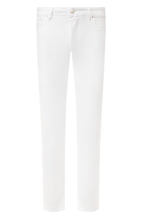 Мужские джинсы JACOB COHEN белого цвета, арт. J688 C0MF 01863-V/53 | Фото 1 (Материал внешний: Хлопок, Деним; Длина (брюки, джинсы): Стандартные; Кросс-КТ: Деним; Силуэт М (брюки): Узкие)
