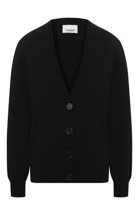 Женский шерстяной кардиган BURBERRY черного цвета по цене 24900 руб., арт. 8024593 | Фото 1 Женский шерстяной кардиган BURBERRY черного цвета, арт. 8024593 | Фото 1