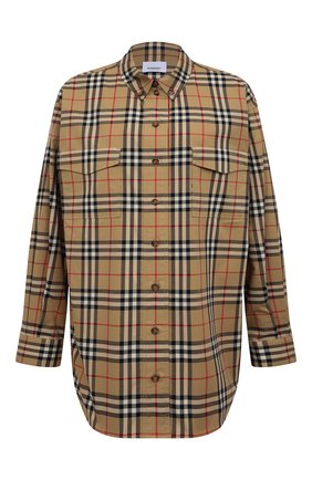 Женская хлопковая рубашка BURBERRY бежевого цвета по цене 37700 руб., арт. 8022285 | Фото 1 Женская хлопковая рубашка BURBERRY бежевого цвета, арт. 8022285 | Фото 1