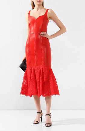 Женское кожаное платье ALEXANDER MCQUEEN красного цвета по цене 672000 руб., арт. 610854/Q5AC0 | Фото 2 Женское кожаное платье ALEXANDER MCQUEEN красного цвета, арт. 610854/Q5AC0 | Фото 2 (Длина Ж (юбки, платья, шорты): Миди; Статус проверки: Проверена категория; Рукава: Без рукавов; Случай: Вечерний; Материал внешний: Натуральная кожа; Женское Кросс-КТ: Платье-одежда)