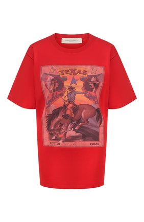 Женская хлопковая футболка GOLDEN GOOSE DELUXE BRAND красного цвета по цене 18500 руб., арт. G36WP026.T7 | Фото 1 Женская хлопковая футболка GOLDEN GOOSE DELUXE BRAND красного цвета, арт. G36WP026.T7 | Фото 1