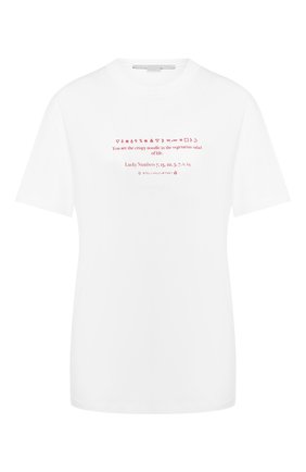 Женская хлопковая футболка STELLA MCCARTNEY белого цвета по цене 21300 руб., арт. 381701/SNW71 | Фото 1 Женская хлопковая футболка STELLA MCCARTNEY белого цвета, арт. 381701/SNW71 | Фото 1